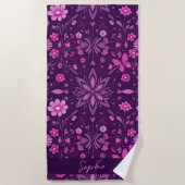 Blume Bloom Fairycore-Muster Strandtuch (Vorderseite)