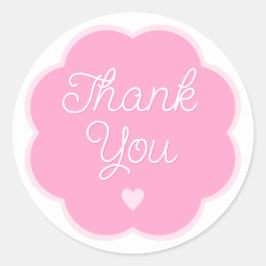 Blume Bloom New Baby Girl Danke Karte Runder Aufkleber