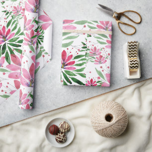 Blume Bloom Original Kunstwerk Aquarell Geschenkpapier