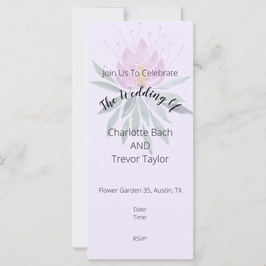 Blume Bloom Violet Originale Kunstwerke Karte (Rückseite)