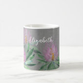 Blume Bloom Violet Wasserfarbe Mit Monogramm Kaffeetasse (Mittel)