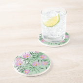 Blume Bloom Violet Wasserfarben Streifen Getränkeuntersetzer (Seite)