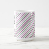 Blume Bloom Violet Wasserfarben Streifen Kaffeetasse (Mittel)