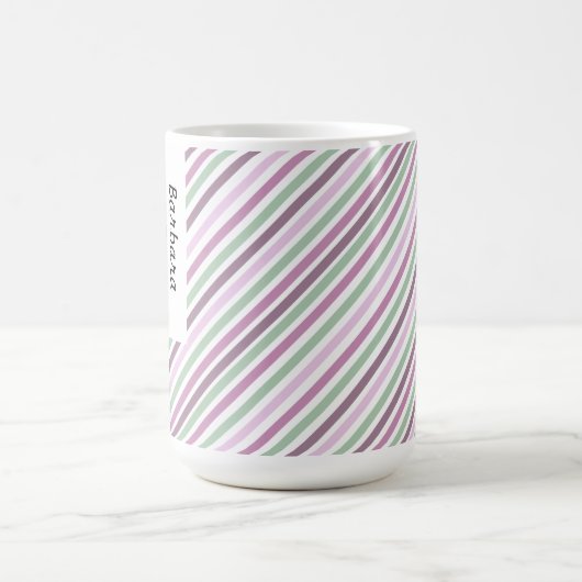 Blume Bloom Violet Wasserfarben Streifen Kaffeetasse (Mittel)
