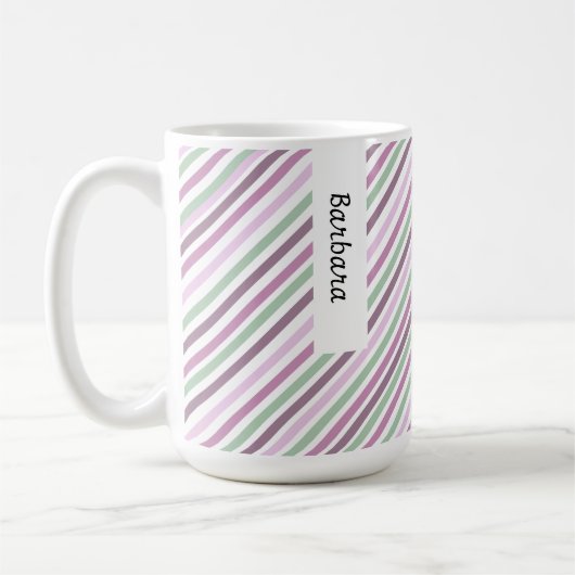 Blume Bloom Violet Wasserfarben Streifen Kaffeetasse (Links)