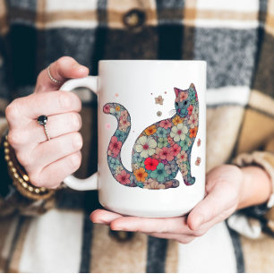 Blume Blossom Katze, Blume und Katze, Blume, Katze Kaffeetasse