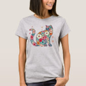 Blume Blossom Katze, Blume und Katze, Blume, Katze T-Shirt (Vorderseite)