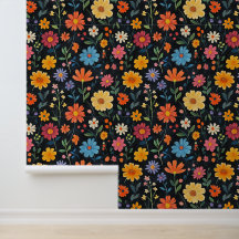 Blume Blossom Muster Khalk Zeichnungen Black Bckg