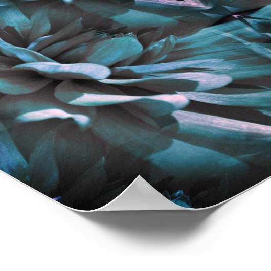 Blume Blue Dahlia Abstrakte Poster (Ecke)