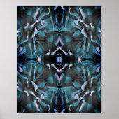 Blume Blue Dahlia Abstrakte Poster (Vorne)