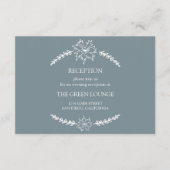 Blume Blue Gray Hochzeitempfang Begleitkarte (Vorderseite)