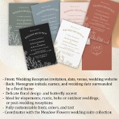 Blume Blue Gray Hochzeitempfang Einladung