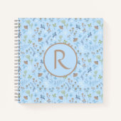 Blume Blue Monogram Journal Notizblock (Vorderseite)