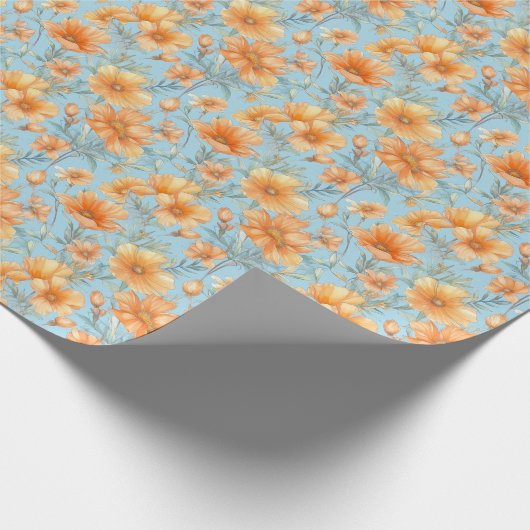 Blume Blue Onage Geschenkpapier (Ecke)