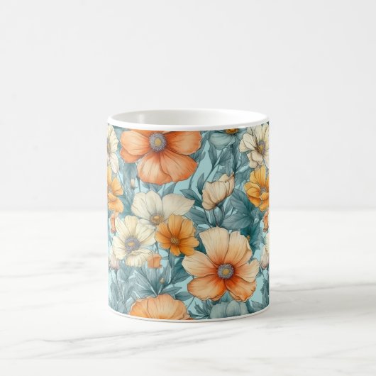 Blume Blue Orange Kaffeetasse (Mittel)