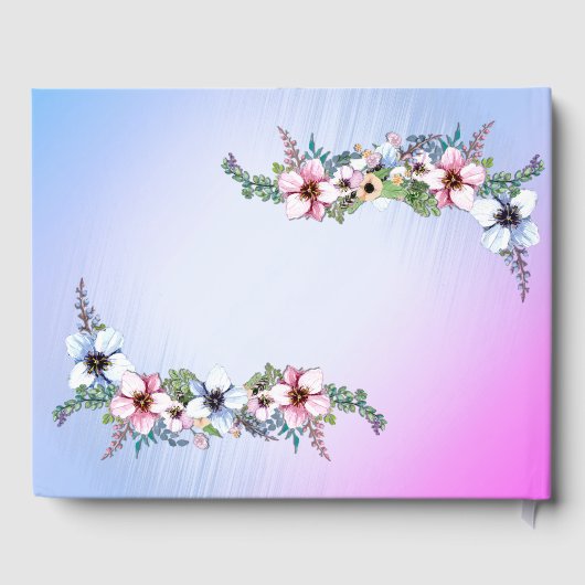 Blume Blue Shine Wedding Gästebuch (Rückseite)