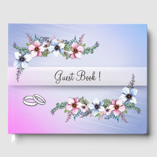 Blume Blue Shine Wedding Gästebuch (Vorderseite)