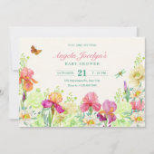 Blume blühen Babydusche Einladung (Vorderseite)