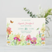 Blume blühen Babydusche Einladung (Stehend Vorderseite)