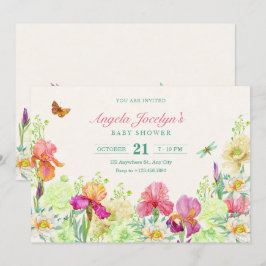 Blume blühen Babydusche Einladung