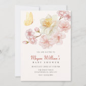 Blume blühen Babydusche Einladung (Vorderseite)