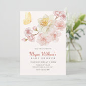 Blume blühen Babydusche Einladung (Stehend Vorderseite)