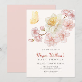 Blume blühen Babydusche Einladung