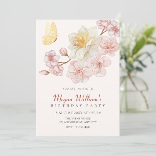 Blume blühen einladung (Stehend Vorderseite)