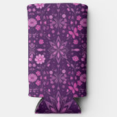 Blume blühen Fairycore-Muster rosa und Lila Selters Dosenkühler (Vorderseite)