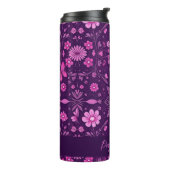 Blume blühen Fairycore-Muster rosa und Lila Thermosbecher (Nach links gedreht)