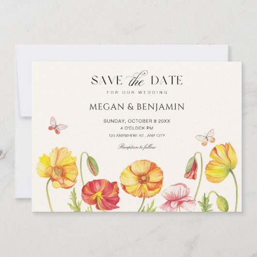 Blume blühen Frühjahrsheirat Save The Date (Vorderseite)