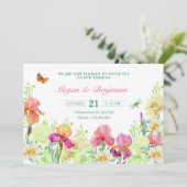 Blume blühen Hochzeit Einladung (Stehend Vorderseite)