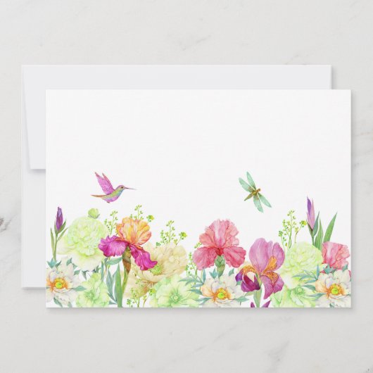 Blume blühen Hochzeit Einladung (Rückseite)