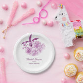 Blume blühen lila maurisches Brautparty Pappteller (Party)