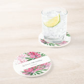 Blume Blühen Originale Wasserfarbe Mit Monogramm Getränkeuntersetzer (Seite)