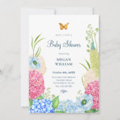 Blume blühen Schmetterlingsdusche Einladung (Vorderseite)
