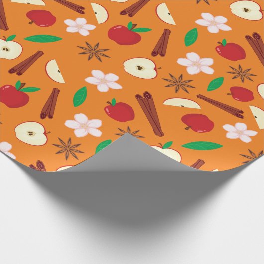 Blume blühen, Star Anise, Zimt nahtlos fallen Geschenkpapier (Ecke)