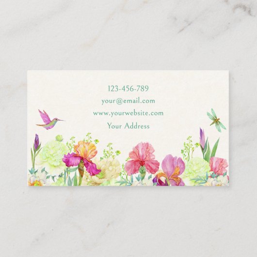 Blume blühen visitenkarte (Rückseite)