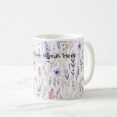 Blume blühende Aquarellgeschenke Kaffeeliebhaber Kaffeetasse (VorderseiteRechts)