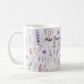 Blume blühende Aquarellgeschenke Kaffeeliebhaber Kaffeetasse (Links)
