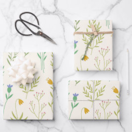 Blume blühende Blütenfeder nahtlos Geschenkpapier Set