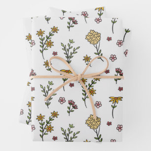 Blume blühende Blütenfeder nahtlos Geschenkpapier Set