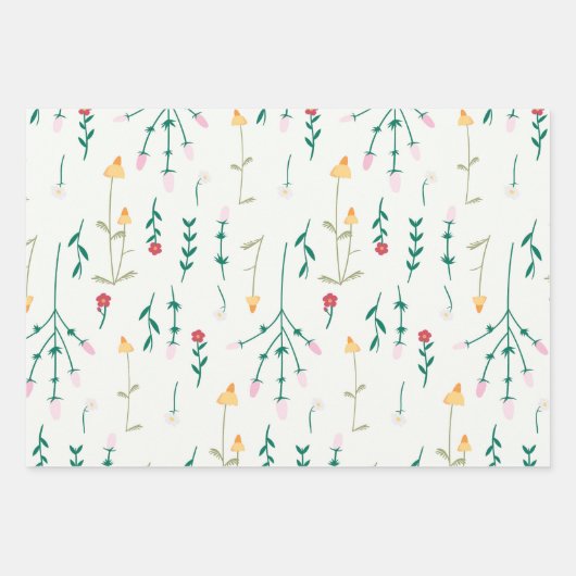 Blume blühende Blütenfeder nahtlos Geschenkpapier Set (Vorderseite 3)