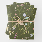 Blume blühende Blütenfeder nahtlos Geschenkpapier Set (Beispiel)