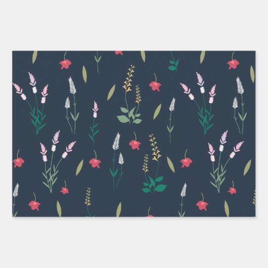 Blume blühende Blütenfeder nahtlos Geschenkpapier Set (Vorderseite 3)