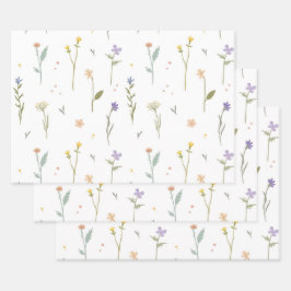 Blume blühende Blütenfeder nahtlos Geschenkpapier Set