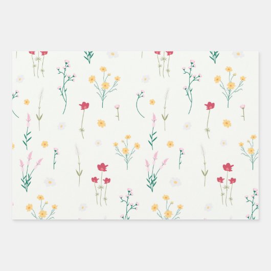 Blume blühende Blütenfeder nahtlos Geschenkpapier Set (Vorderseite 3)