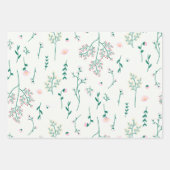 Blume blühende Blütenfeder nahtlos Geschenkpapier Set (Vorderseite 2)