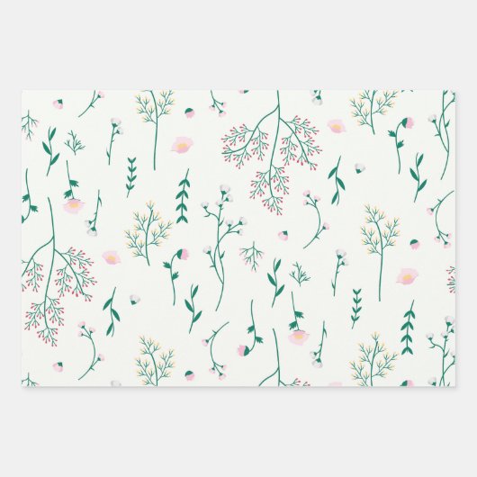 Blume blühende Blütenfeder nahtlos Geschenkpapier Set (Vorderseite 2)