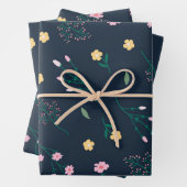 Blume blühende Blütenfeder nahtlos Geschenkpapier Set (Beispiel)